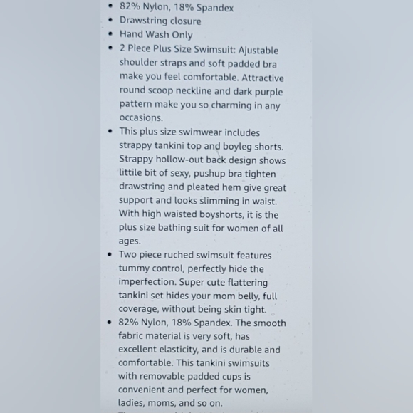 NWT PLUS SIZE TANKINI BOYSHORT ATHLETIC GYM SWIM BATHING SUIT STRAPPY BACK 22W - Picture 15 of 16